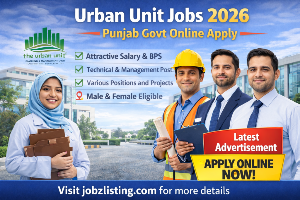 Urban Unit Jobs 2026 – Apply Online Through National Jobs Portal