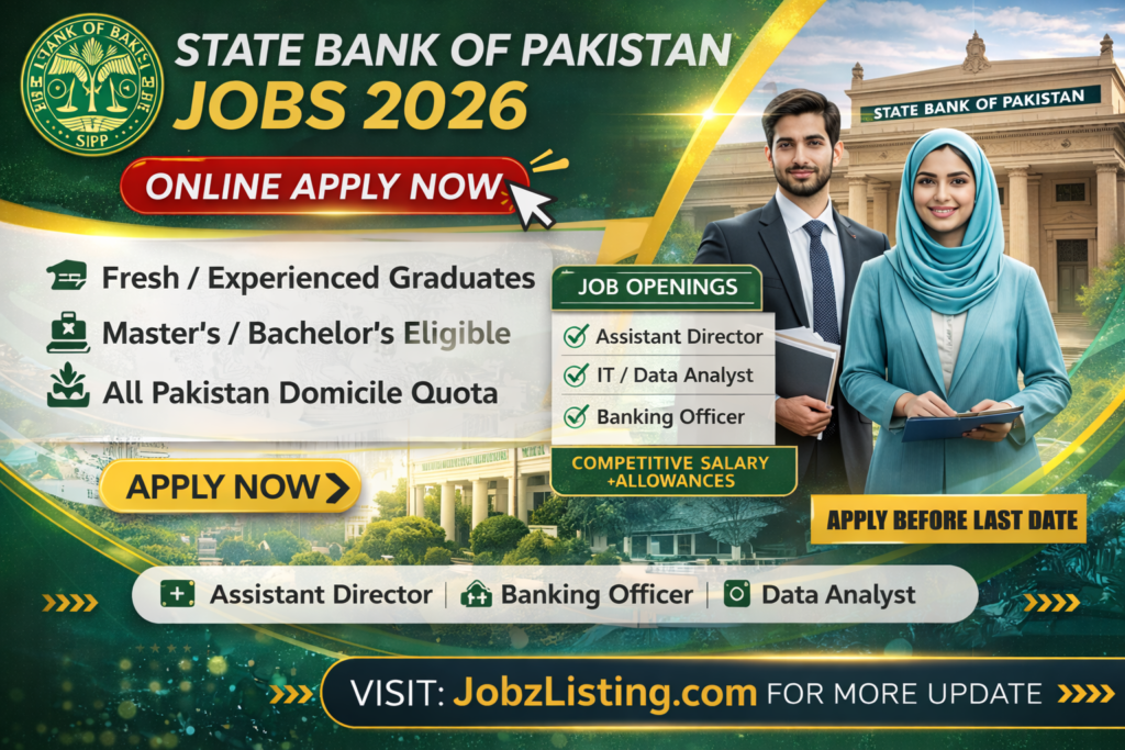 State Bank Of Pakistan Jobs 2026 - Latest SBP Career Advertisement | Apply Online
