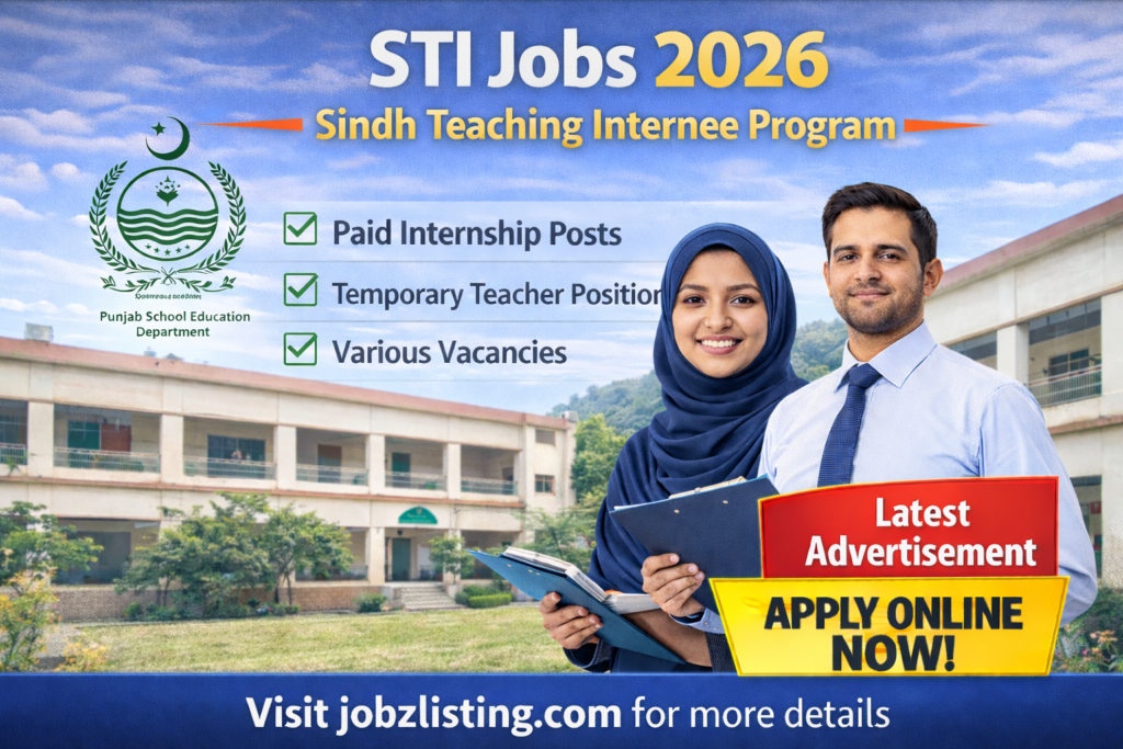STI Jobs 2026 Online Apply – Sindh Teaching Internee Program